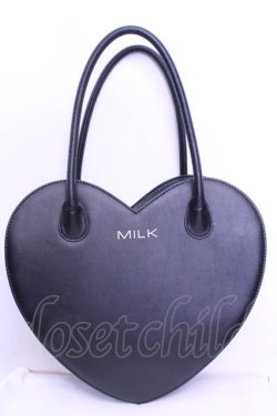 画像1: MILK / 45thハートバッグ  クロ×裏地アカハート柄 O-25-12-18-1051-ML-BG-IG-OS