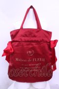 Maison de FLEUR / ロゴダブルリボントートバッグ  アカ O-25-12-18-1055-LO-BG-IG-OS