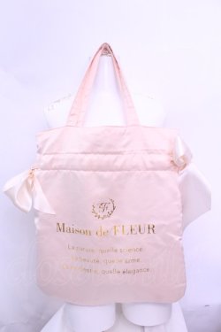 画像1: Maison de FLEUR / ダブルリボントートバッグ  ピンク O-25-12-18-1056-LO-BG-IG-OS