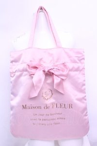 Maison de FLEUR / シングルリボントートバッグ  ピンク O-25-12-18-1057-LO-BG-IG-OS