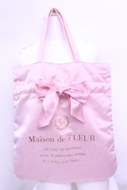 画像1: Maison de FLEUR / シングルリボントートバッグ  ピンク O-25-12-18-1057-LO-BG-IG-OS
