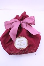 画像1: Maison de FLEUR / ドットチュール巾着ポーチ  アカ O-25-12-18-1061-LO-ZA-IG-ZT150 (1)