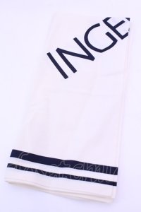 INGEBORG / ハンカチーフ  ロゴアイボリー O-25-12-18-1010-LO-ZA-IG-OS