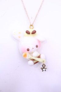 PARU HIMA / うさぎ蜂ネックレス  シロ×イエロー O-25-12-18-1065-LO-AC-IG-OS