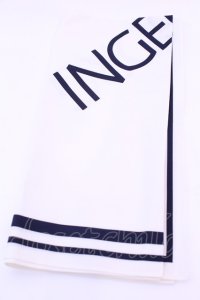 INGEBORG / ハンカチーフ  ロゴアイボリー O-25-12-18-1011-LO-ZA-IG-OS