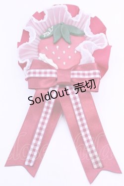 画像1: MERCI MEL / いちごマカロンロゼット  アカ O-25-12-18-1070-LO-AC-IG-ZT485-F001