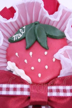 画像2: MERCI MEL / いちごマカロンロゼット  アカ O-25-12-18-1070-LO-AC-IG-OS