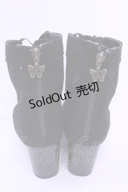 画像3: axes femme / レース切り替えブーツ L クロ O-25-12-18-1087-AX-SH-OW-ZT-K017