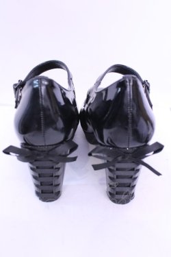 画像3: YOSUKE / レースアップデザインヒールパンプス LL ブラック O-25-12-18-1089-PU-SH-OW-OS