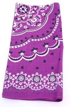 画像3: PINK HOUSE / ハンカチーフ  2000年 くま　バンダナパープル O-25-12-18-1014-LO-ZA-IG-OS