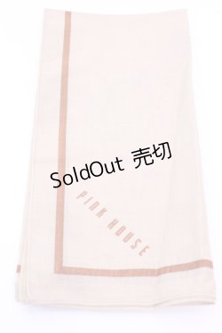 画像1: PINK HOUSE / ハンカチーフ  ロゴライン キャメル O-25-12-18-1015-LO-ZA-IG-OS