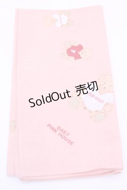 画像1: PINK HOUSE / ハンカチーフ  くま柄ピンク O-25-12-18-1020-LO-ZA-IG-OS