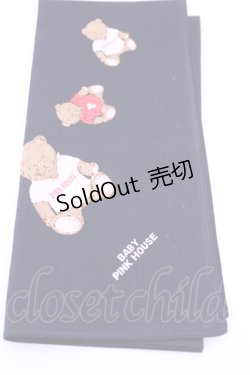 画像1: PINK HOUSE / ハンカチーフ  くま柄クロ O-25-12-18-1021-LO-ZA-IG-OS