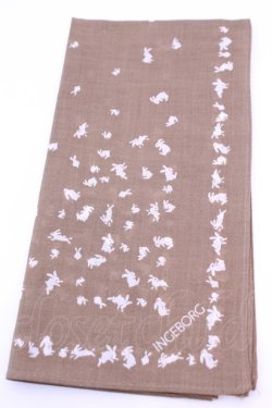 画像1: INGEBORG / ハンカチーフ  うさぎキャメル O-25-12-18-1022-LO-ZA-IG-OS