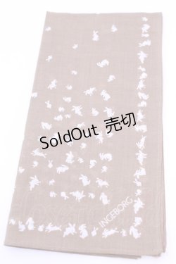 画像1: INGEBORG / ハンカチーフ  うさぎキャメル O-25-12-18-1022-LO-ZA-IG-ZT422-F004