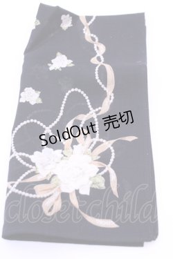 画像1: INGEBORG / ハンカチーフ  カメリアパールクロ O-25-12-18-1026-LO-ZA-IG-ZT0110C