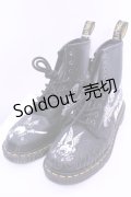 Dr.Martens （Getta Grip） / ×RICK GRIFFIN 1460 8ホールブーツ UK7 ブラック O-25-12-18-1032-PU-SH-IG-OS