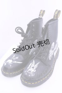 Dr.Martens （Getta Grip） / ×RICK GRIFFIN 1460 8ホールブーツ UK7 ブラック O-25-12-18-1032-PU-SH-IG-OS