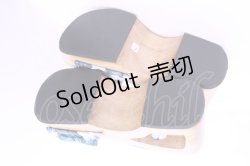 画像4: Empty wardrobe / 和柄下駄風サンダル L ナチュラル×ブルー O-25-12-18-1033-LO-SH-OW-OS