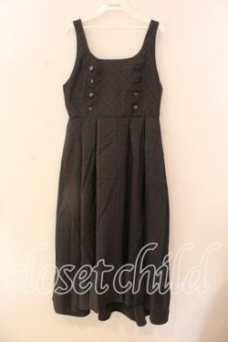 画像1: axes femme / Ｗ釦フィッシュテールジャンパースカート M グレー O-25-12-18-072-AX-OP-OW-OS