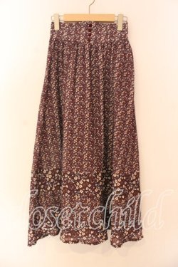 画像1: an another angelus / フラワーパターン切替ロングスカート F ボルドー O-25-12-18-073-CA-SK-OW-ZT1219Z