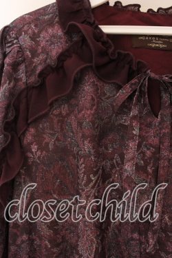 画像2: axes femme NOSTALGIE / ゴブラン風花柄ワンピース F ワイン O-25-12-18-075-AX-OP-OW-OS