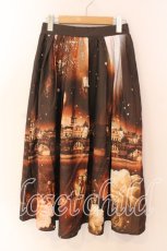 画像1: axes femme Nostalgic / 幻想街柄ロングスカート F ブラウン O-25-12-18-076-LO-SK-OW-ZT557 (1)