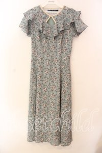 an another angelus / フロント開き小花柄ラッフルワンピース F グリーン O-25-12-18-077-CA-OP-OW-ZT1219Z