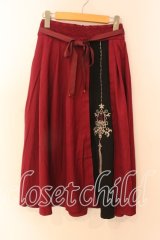 axes femme / チャイナ風刺繍スカート F ワイン O-25-12-18-079-AX-SK-OW-OS