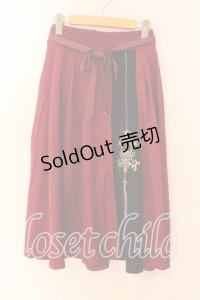 axes femme / チャイナ風刺繍スカート F ワイン O-25-12-18-079-AX-SK-OW-OS