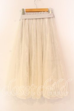 画像2: axes femme POETIQUE / レース×チュールロングスカート M ベージュ O-25-12-18-080-AX-SK-OW-ZT1219Z
