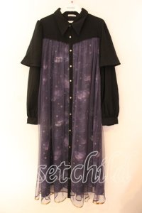axes femme / ステラートプリントシャツワンピース F パープル O-25-12-18-081-AX-OP-OW-OS