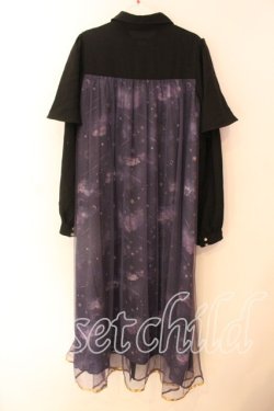 画像3: axes femme / ステラートプリントシャツワンピース F パープル O-25-12-18-081-AX-OP-OW-OS