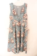 axes femme / クラシックローズ柄ジャンスカ F グリーン O-25-12-18-083-AX-OP-OW-OS