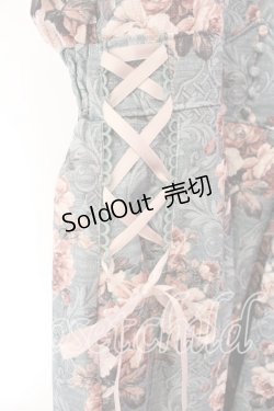 画像2: axes femme / クラシックローズ柄ジャンスカ F グリーン O-25-12-18-083-AX-OP-OW-OS