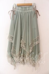 axes femme / 裾レースイレヘムスカート F グリーン O-25-12-18-088-AX-SK-OW-OS