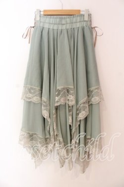 画像2: axes femme / 裾レースイレヘムスカート F グリーン O-25-12-18-088-AX-SK-OW-OS