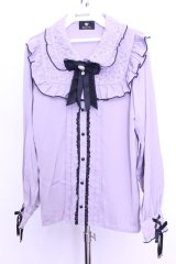 Rojita / ハートブローチ付きレース切り替えブラウス  ラベンダー O-25-12-18-2043-LO-BL-IG-OS