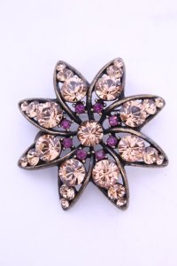 PINK HOUSE / ストーンフラワーコサージュ  アイボリー×濃ピンク O-25-12-18-2006-LO-AC-IG-OS