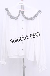 MA*RS / ラッセルレースブラウス  シロ×クロ O-25-12-18-2046-EL-BL-IG-OS