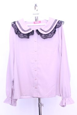 画像1: MA*RS / ラッセルレース丸襟ブラウス  ピンク O-25-12-18-2049-EL-BL-IG-OS