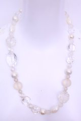 PINK HOUSE / クリアローズビーズネックレス  シロ系 O-25-12-18-2009-LO-AC-IG-OS