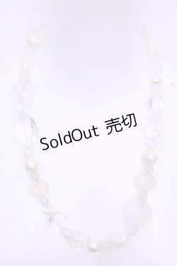 画像1: PINK HOUSE / クリアローズビーズネックレス  シロ系 O-25-12-18-2009-LO-AC-IG-OS