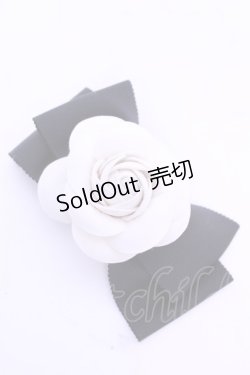 画像1: INGEBORG / カメリアクリップブローチ コサージュ  シロ×クロ O-25-12-18-2002-LO-AC-IG-ZT169F003