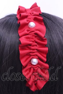 画像2: m petit by misako / パールギャザーカチューシャ  アカ O-25-12-18-2016-LO-ZA-OW-OS