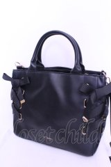 m petit by misako / AMレースアップ 2WAY トートバッグ  クロ O-25-12-18-2024-LO-BG-OW-OS