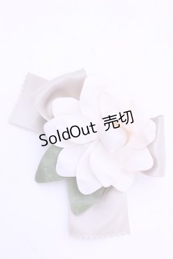 画像1: INGEBORG / くちなしリボンコサージュ  シロ×クロ×ベージュ O-25-12-18-2004-LO-ZA-IG-ZT169F003