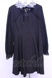 Rojita / レース切替リボンチョーカーワンピース  クロ O-25-12-18-2032-LO-OP-IG-OS