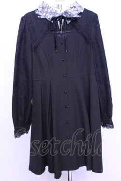 画像1: Rojita / レース切替リボンチョーカーワンピース  クロ O-25-12-18-2032-LO-OP-IG-OS
