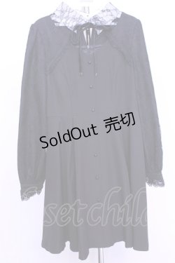 画像1: Rojita / レース切替リボンチョーカーワンピース  クロ O-25-12-18-2032-LO-OP-IG-OS